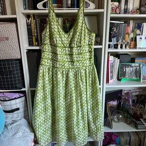 Green Polka Dot Midi Dress Sz 14 Robbie Bee